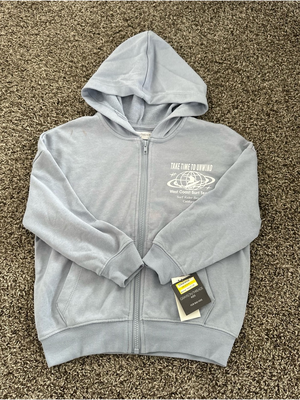 Target Light Blue Kids Zip-Up Hoodie with Graphic